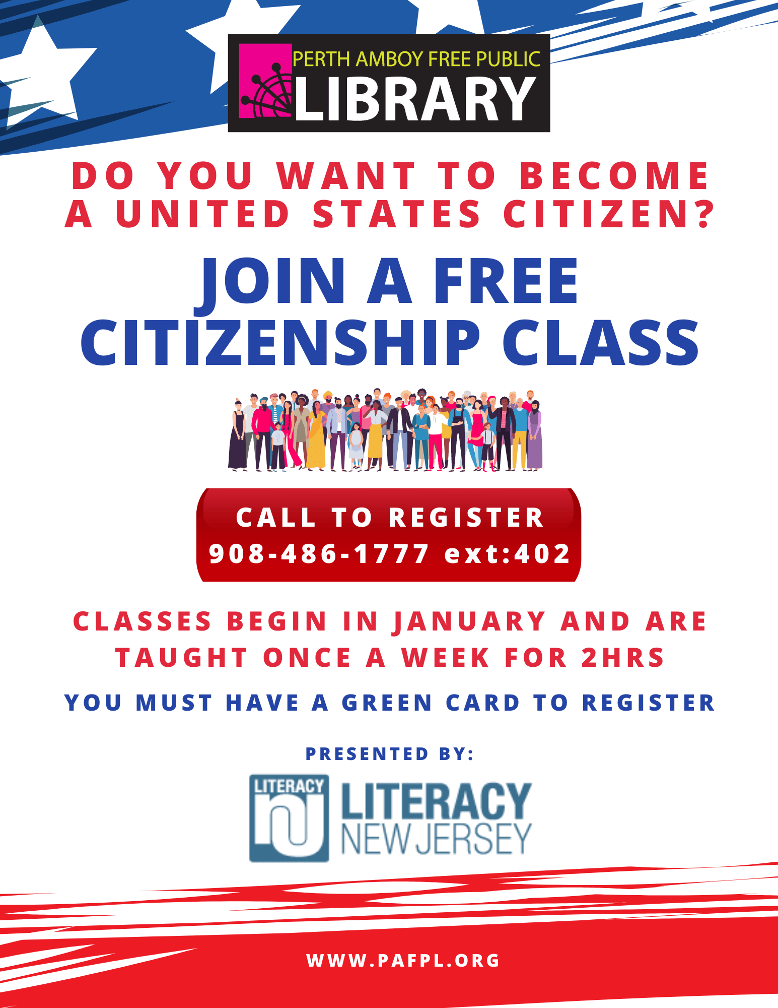 Citizenship Class Flyer in English