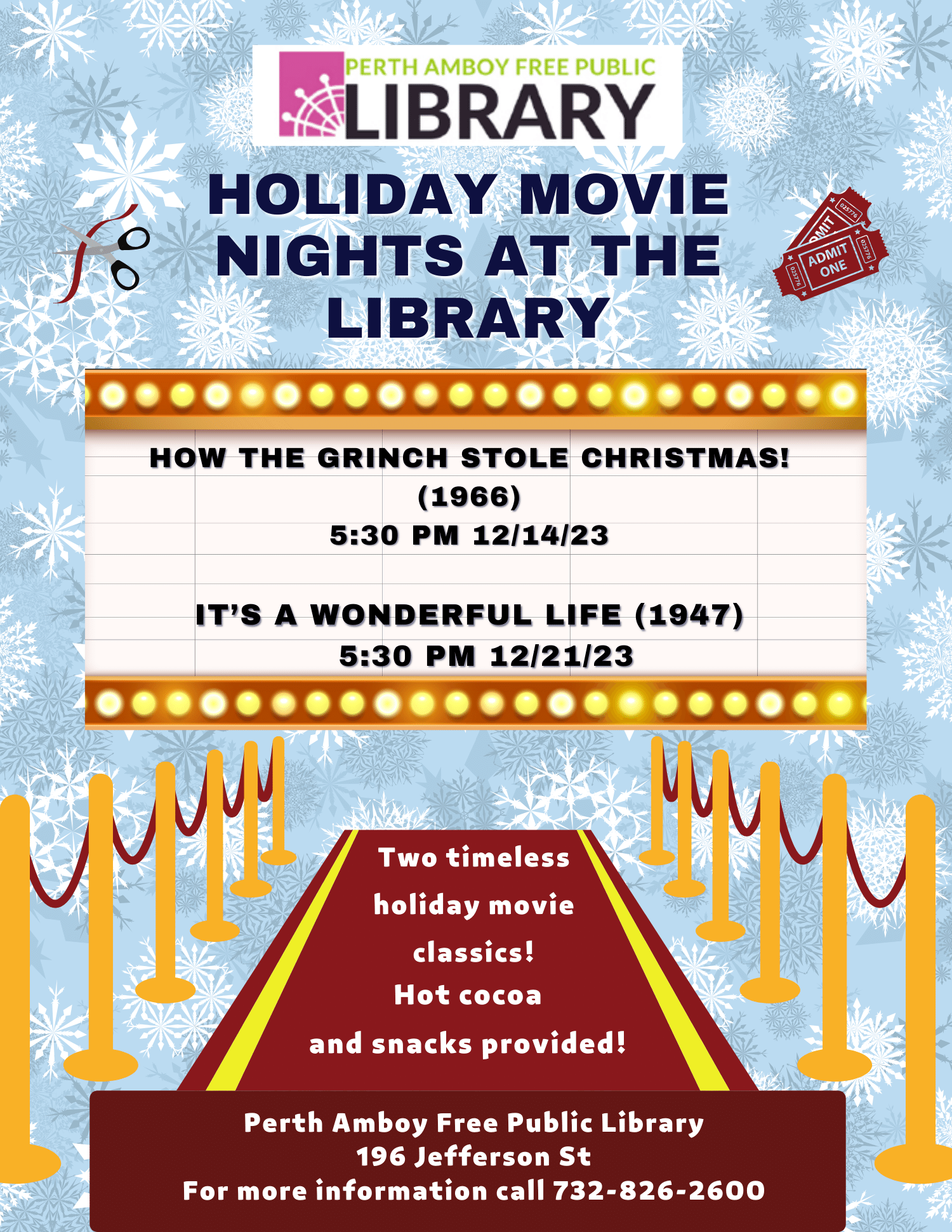 Holiday Movie Nights at the Library