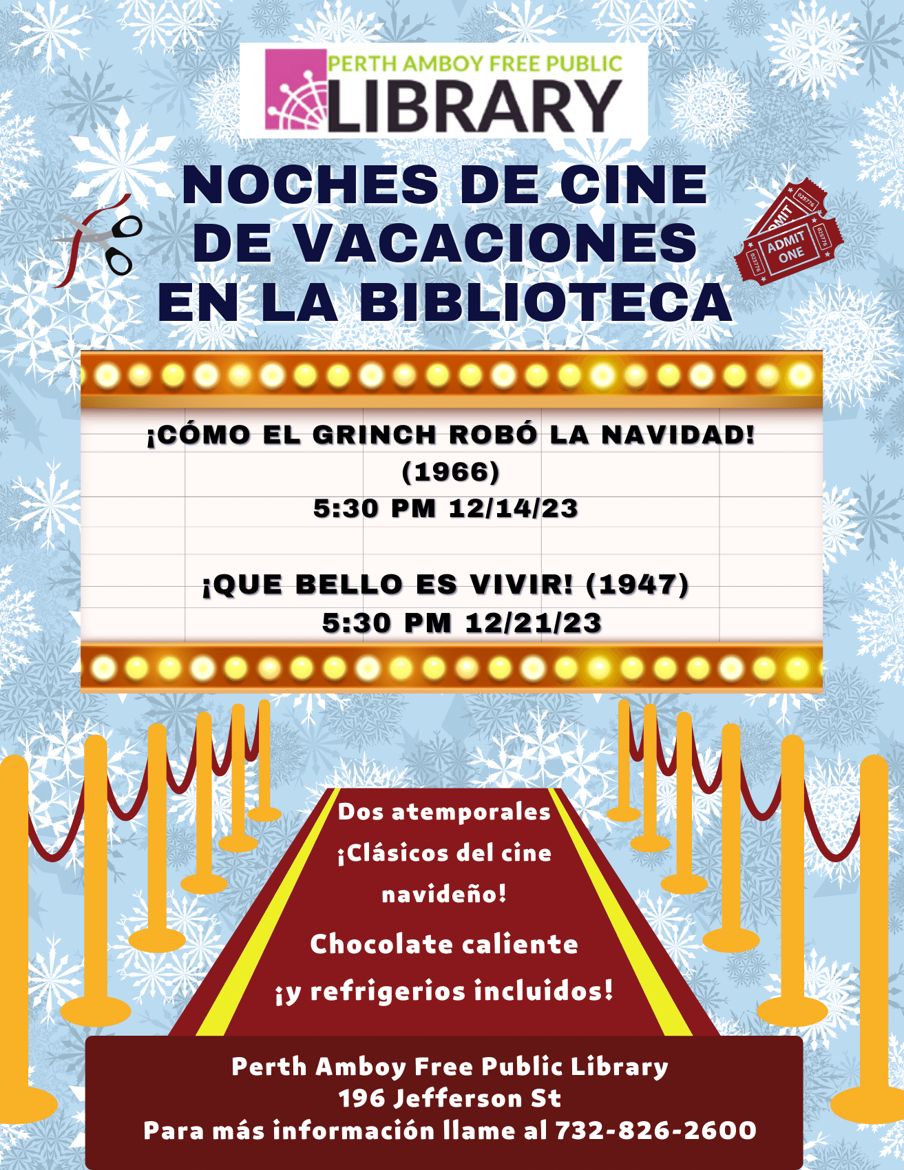 Holiday Movie Nights at the Library in Spanish